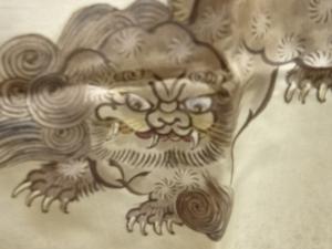 アンティーク　唐獅子模様男物長襦袢